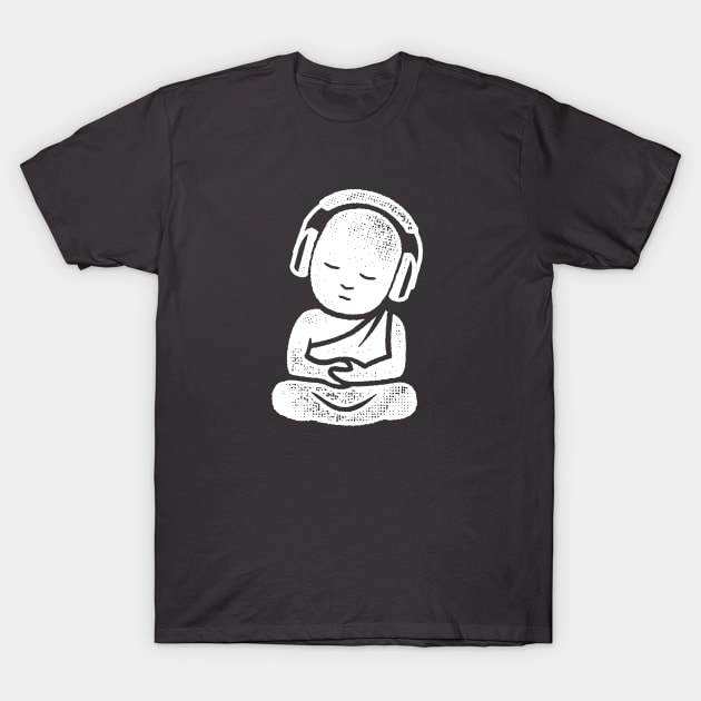 Buddha Headphones - DJ Buddhist Monk Music Lover T-Shirt by propellerhead